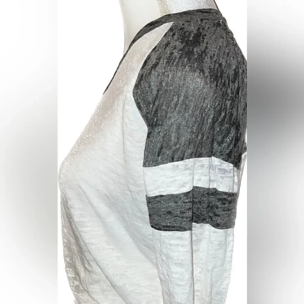 STATESIDE VELOUR/BURNOUT top, white and black, sporty and cute, hardly worn! - Picture 4 of 6